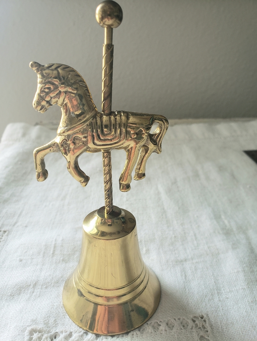 vintage brass carousel horse bell